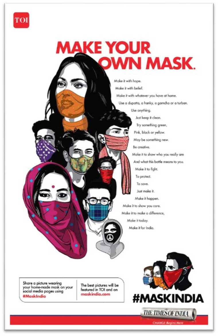 The campaign encouraged people to create their own masks.