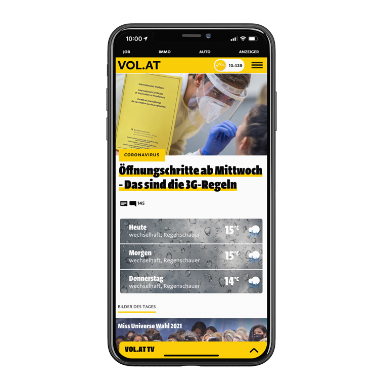 The VOL.AT app before the makeover. 