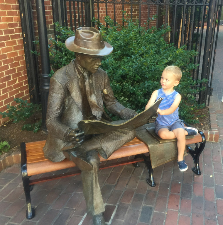 "The Newspaper Man" is a prominent statue at Steinman Park and played a key role in the newspaper's campaign.