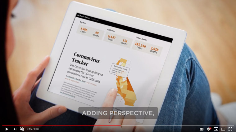 The campaign highlighted coronavirus content carried by Hearst titles.