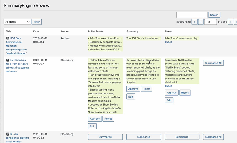 The Daily Maverick created two interfaces for its SummaryEngine plug-in.
