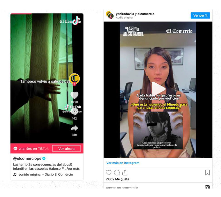 El Comercio found that TikTok was the most effective platform for delivering its message.