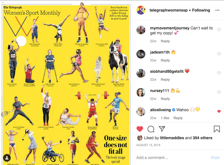 In addition to covering female sporting events and athletes, Women's Sport takes on topics like body image. 