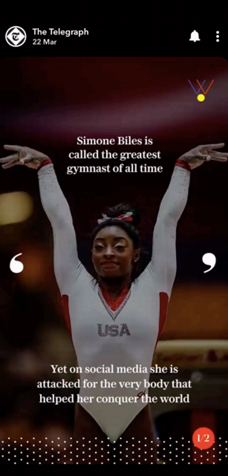 A Snapchat interview with gymnast Simone Biles garnered more than 1.1 million views. 