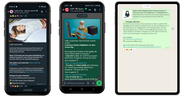 Many different topics and many different assets can be sent directly to users’ phones. Photo courtesy BurdaForward GmbH