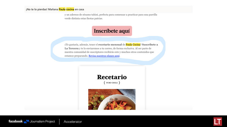 La Tercera joined the Facebook Accelerator programme looking for a way to improve digital subscriptions.
