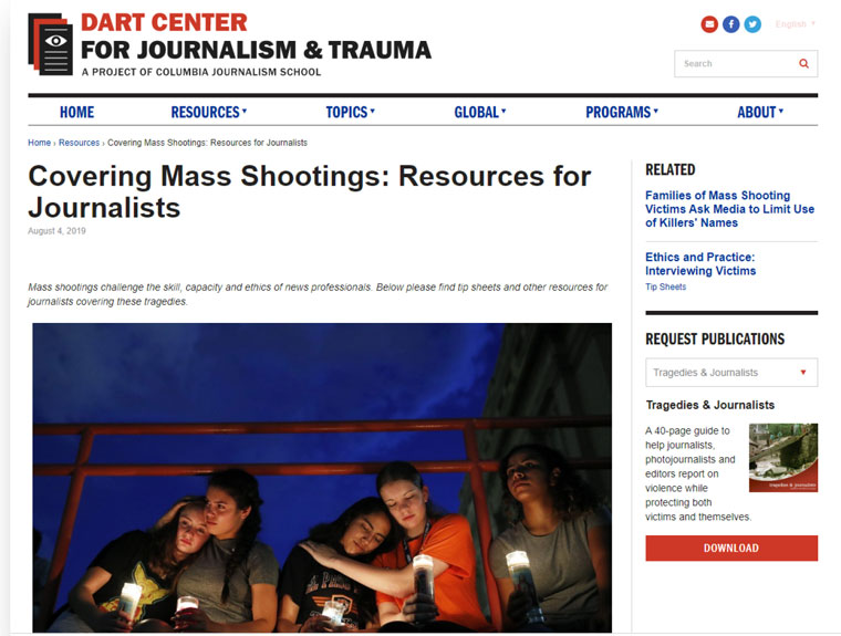 After the Christchurch mosque attacks, NZME developed learning materials based on content from the Dart Centre for Journalism & Trauma at Columbia.