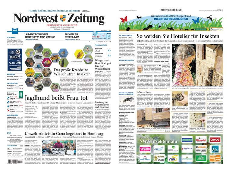 NWZ devoted extensive coverage to preserving insects and creating insect-friendly areas.