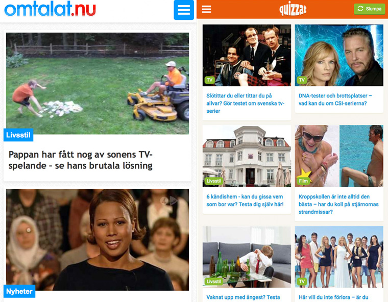 Omtalat, a BuzzFeed-like site targeting young audiences, debuted in 2014.