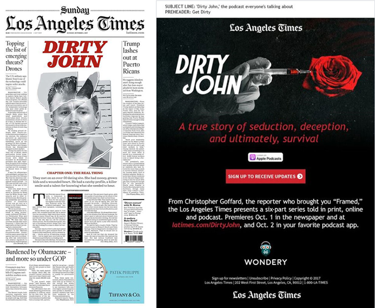 Los Angeles Times carefully planned ahead to cross-promote the series across various tronc channels to gradually build interest and suspense.