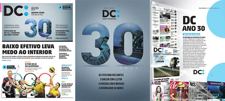 Diário Catarinense celebrates its 30th anniversary with a new, modernised look.
