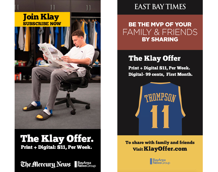 The cross-platform campaign featured Klay Thompson in everything from TV ads to billboards and social media to life-size cardboard cutouts at events.