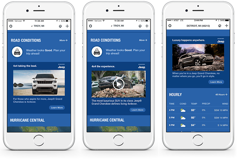 The Weather Company's Watson ads combine unique placement with artificial intelligence that is fully weather and location targetable.