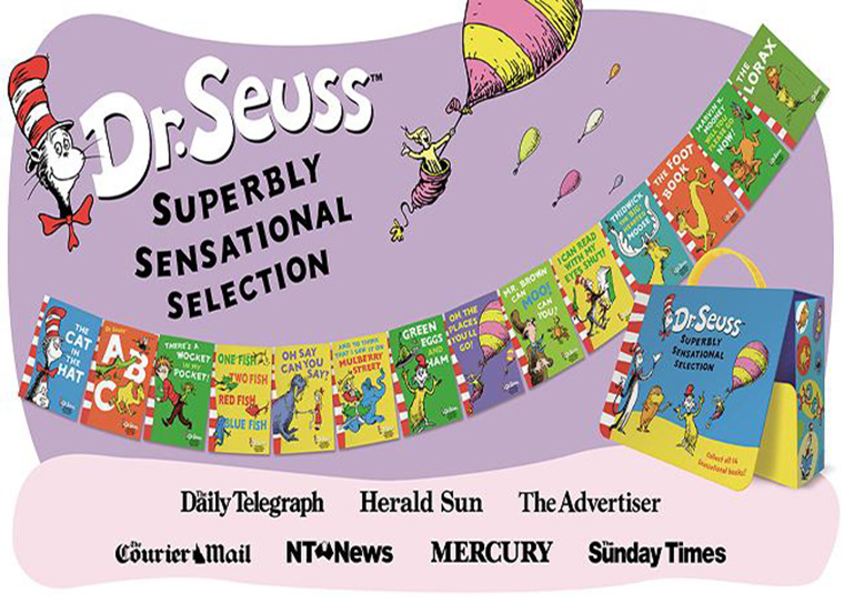 A curated selection of Dr. Seuss books was part of the Raise a Reader campaign to increase literacy in Australia.