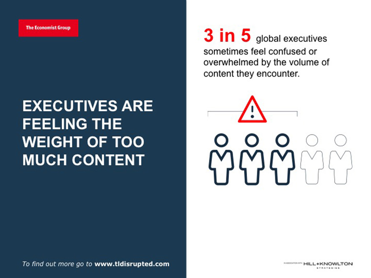 Results of The Economist research found executives were awash in too much content.