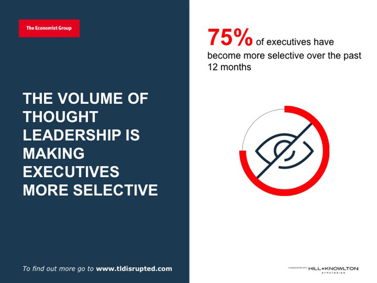 “Thought Leadership Disrupted,” a study by The Economist, provides insight into becoming a thought leader — and partner.