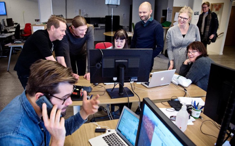 The Hallpressen team creates hyper-local news stories that allow readers to customise the geography of their news feed.