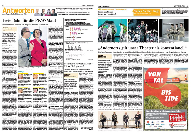 The Antworten section of Braunschweiger Zeitung newspaper is a forum for readers' questions.