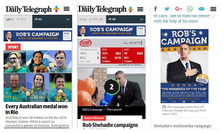 Rob's Campaign was promoted through print advertising and an online video series, with great success.