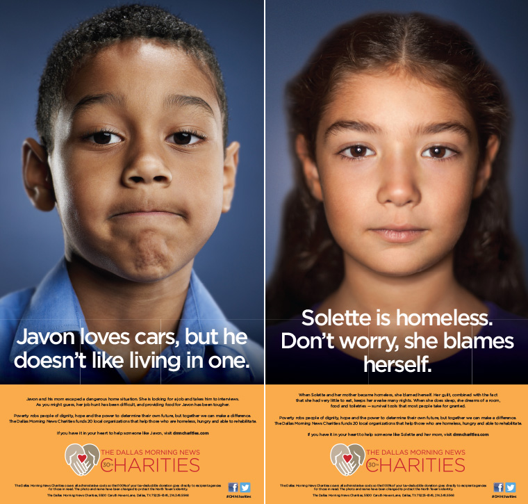 The Dallas Morning News created a "head and heart" campaign that effectively raised US$1.2 million for charity.