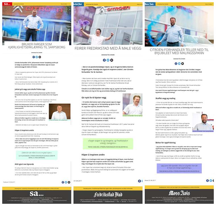 In each local ad, the car dealers shared their local pride and optimism to build brand awareness with a local focus.