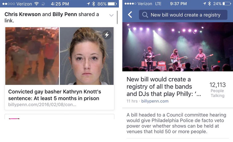 Instant Articles engages users with full-length articles, without ever leaving the Facebook app.