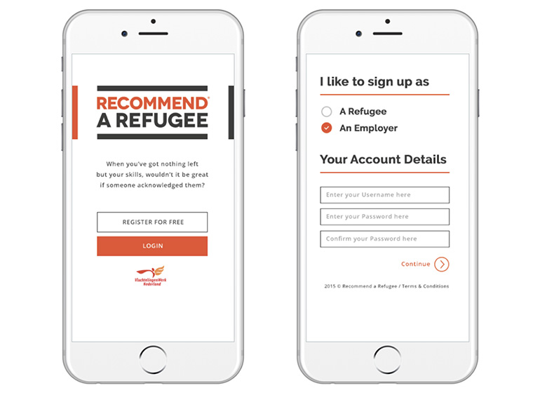 The the “Recommend a Refugee” tool helps refugees and local companies find each other.