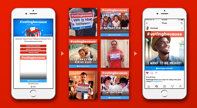 #VotingBecause provided ways for the community to share why they were voting via Web, print, and social media.