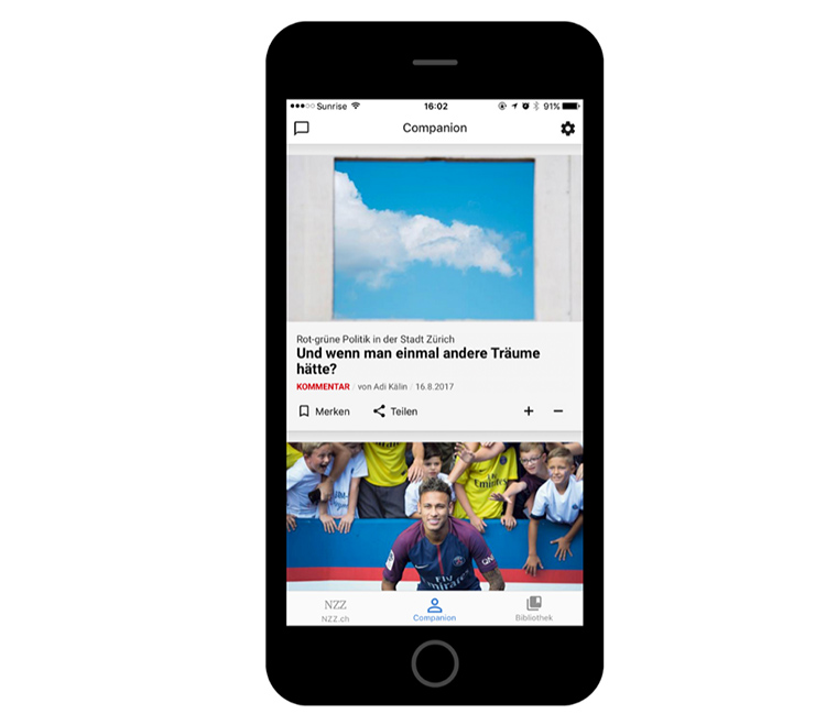 The NZZ News Companion works to build a personalised news product by determining the general relevance and personal relevance of its audience.