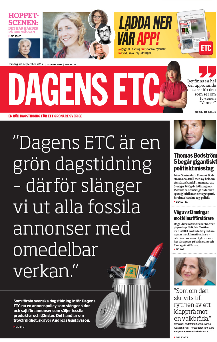 Dagens ETC's decision to refuse fossil fuel ads has led to a 20% increase in subscriptions and better relationships with advertisers.