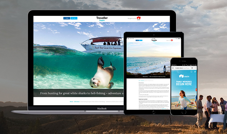 Beautiful imagery and quality content are part of the Traveller brand promoting South Australia as a tourism destination.