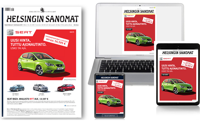 A bundled approach to selling digital and print ads allows an advertiser to reach 20% of all Finns with a single ad buy.