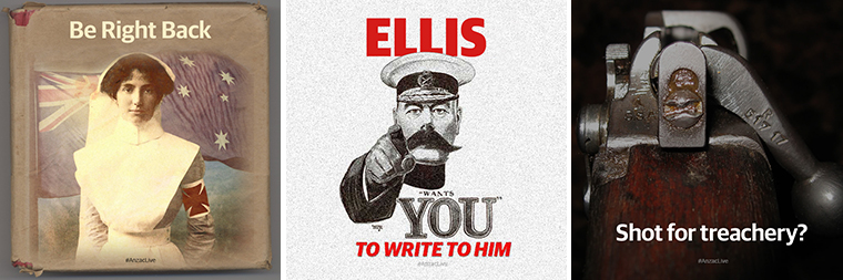 Popular characters from World War I are featured in the AnzacLife social media storytelling initiative.