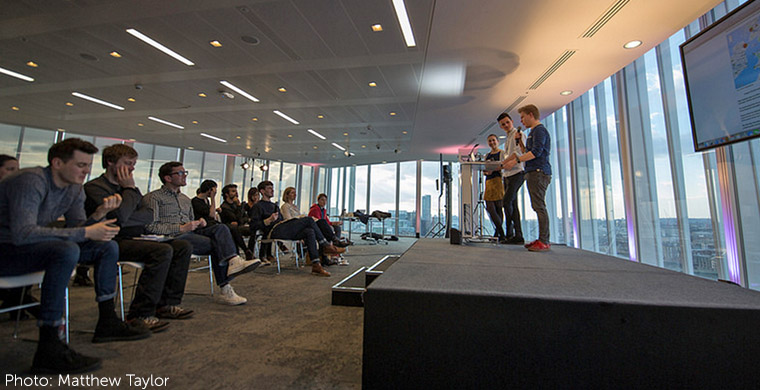 The Times "Build The News" event brings staff and journalism students together for digital innovation. (Photo by Matthew Taylor)