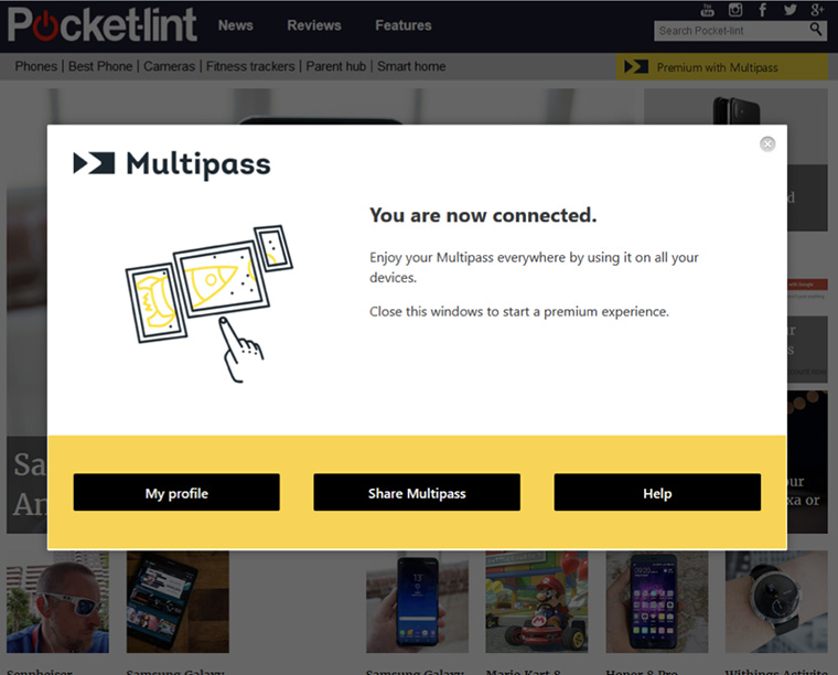 Multiplass allows users to surf partner Web sites ad-free with a subscription.