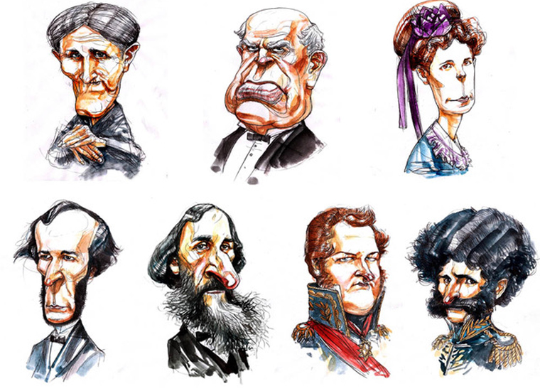 The social media profile images of Sarmiento and the other historical figures were created by illustrator Gabriel Fernández, and behind them was the work of the Mendocinean historian Luciana Sabina.