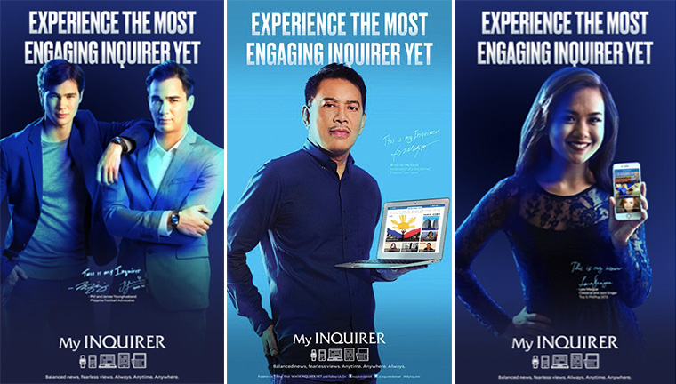 The powerful "day in a life" campaign depicted ordinary people and celebrities using Philippine Daily Inquirer in different contexts. This approach effectively targeted three very different audience groups, while still having a unified message and design.