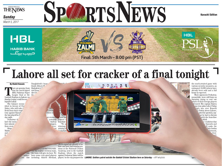 With the Jang Real app, print readers can scan the page with a smartphone to see additional digital content related to the print article.