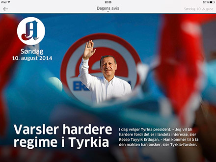 Aftenposten+ app that aims for paid subscriptions.