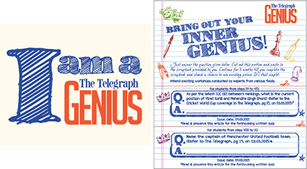 The Telegraph Genius programme ad that attracts young readers to participate through scrapbooking activity.