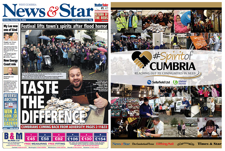 The flood-related special supplement was heavily cross-promoted to generate as much response as possible.