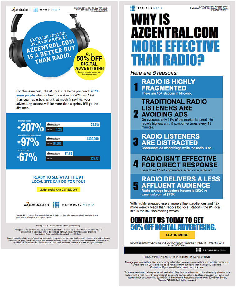 Research shows azcentral.com is more effective for ad placement than local radio; the media company just needed to share that information.