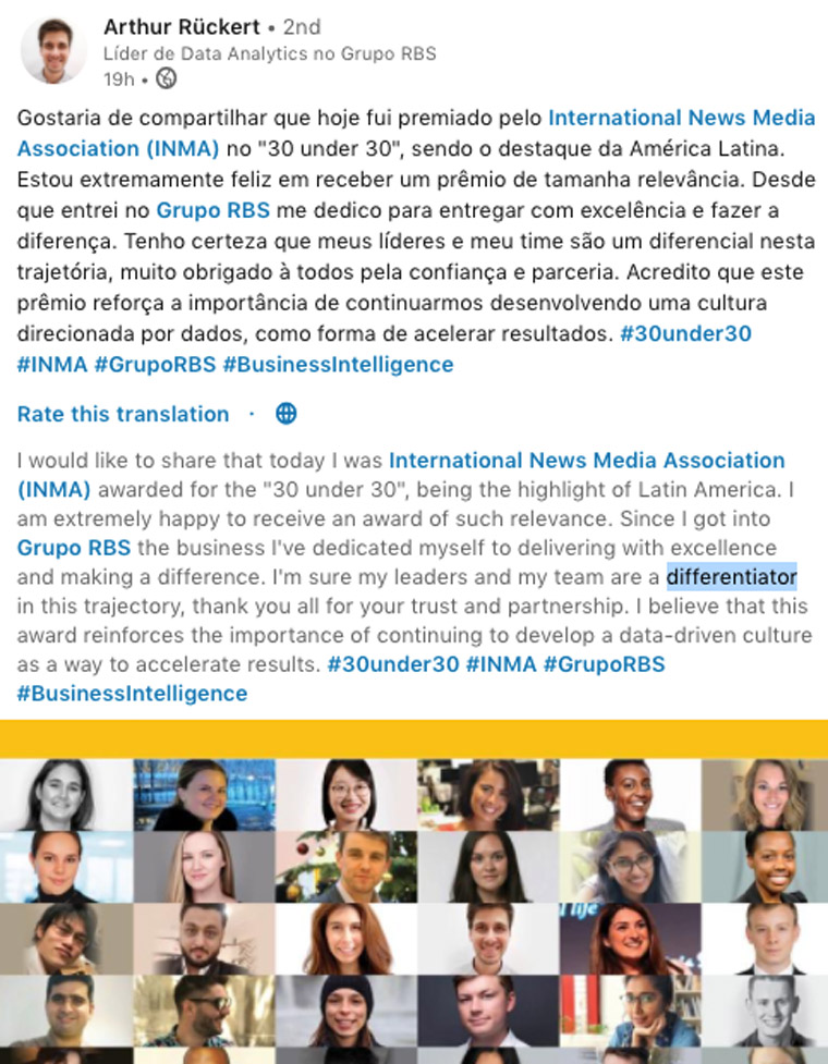 Arthur Rückert is head of data and strategic planning at Grupo RBS in Brazil. Arthur was one of six regional grand prize winners.