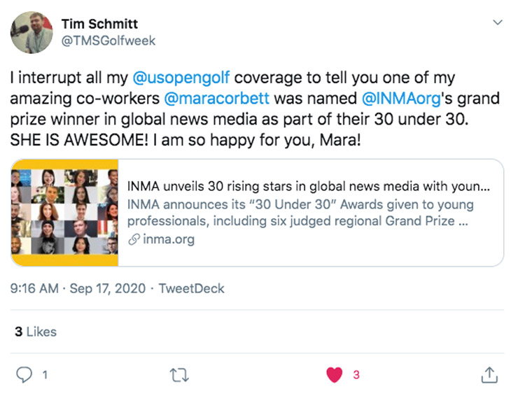Mara Corbett is creative operations director at Gannett in the United States. Mara was one of six regional grand prize winners.
