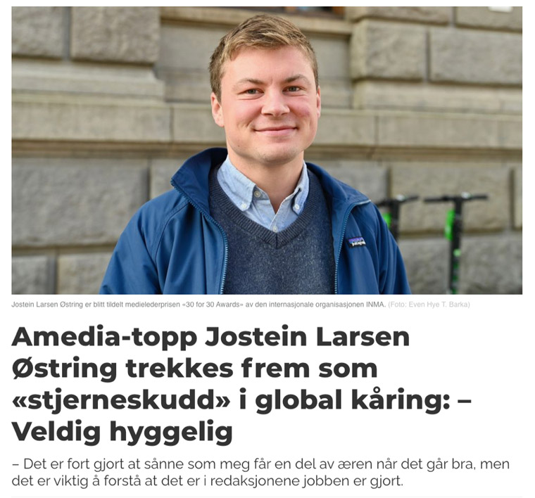 Jostein Larsen Østring is vice president of development at Amedia in Norway.