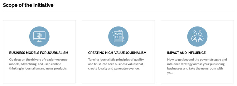 The latest INMA initiative focuses on these three pillars.