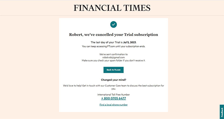 The Financial Times is one of several case studies worth looking at in subscription cancellation best practices.