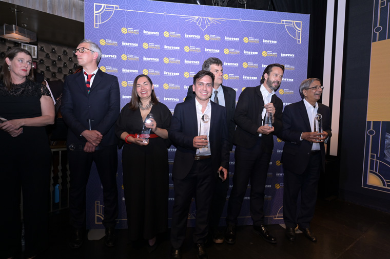 Regional winners at the 2025 INMA Global Media Awards, including Best In Show winner: the Association of Independent Regional Press Publishers of Ukraine’s “Rescuing Freedom: The Campaign to Save Ukrainian Regional Journalism,” represented by CEO Oksana Brovko (smiling left of center).