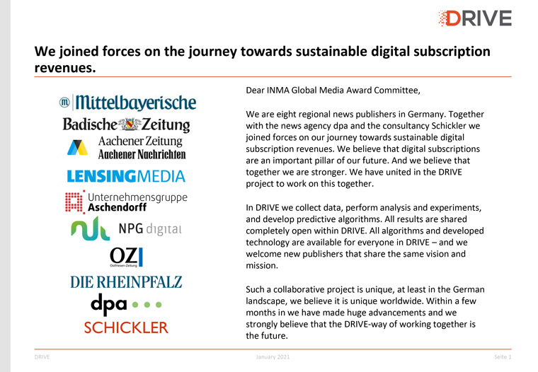 DRIVE began from a realisation that German publishers needed to speed up their digital subscription success.