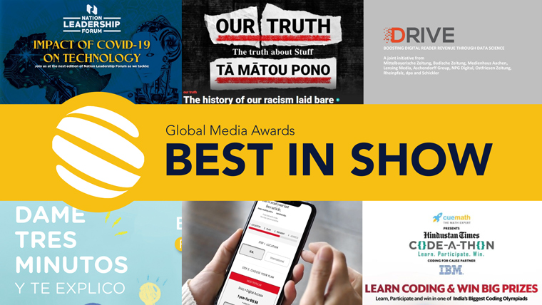 Regional winners in the Global Media Awards competition include Nation Media Group (Africa), Stuff (Asia/Pacific), Mittelbayerische Zeitung (Europe), El Colombiano (Latin America), The Globe and Mail (North America, and Hindustan Times (South Asia).